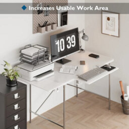 Desk Extender Tray,table Mount Desk Extender Shelf White - thumbnail 4