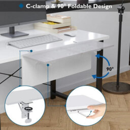 Desk Extender Tray,table Mount Desk Extender Shelf White - thumbnail 5