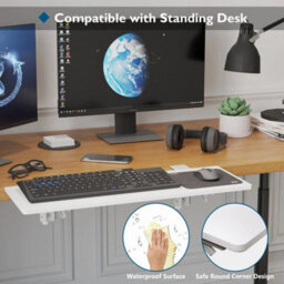Desk Extender Tray,table Mount Desk Extender Shelf White - thumbnail 3