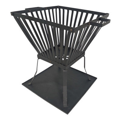 Thorness Heavy-Duty Outdoor Steel Fire Pit Basket With Ash Tray - image 1
