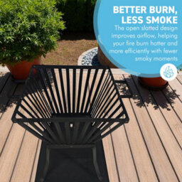Thorness Heavy-Duty Outdoor Steel Fire Pit Basket With Ash Tray - thumbnail 6