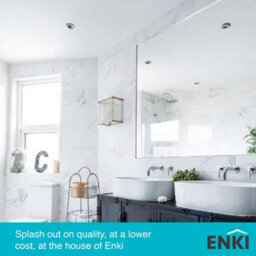 Enki Horizon Contemporary Bathroom Cloakroom Glass Polished Arched Frameless Wall Mounted Vertical Decorative Mirror (W) 400mm - thumbnail 5