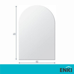 Enki Horizon Contemporary Bathroom Cloakroom Glass Polished Arched Frameless Wall Mounted Vertical Decorative Mirror (W) 400mm - thumbnail 6