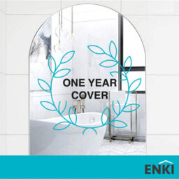 Enki Horizon Contemporary Bathroom Cloakroom Glass Polished Arched Frameless Wall Mounted Vertical Decorative Mirror (W) 400mm - thumbnail 4