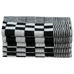 Berkfield 50 Piece Towel Set Black And White Cotton - thumbnail 6