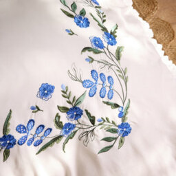 Cath Kidston Forget Me Knot Floral Cotton Double Duvet Cover Set With Pillowcases White / Blue - thumbnail 4