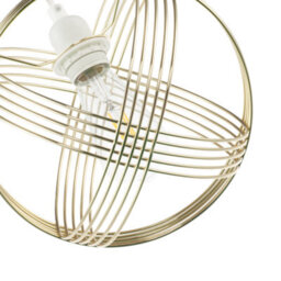 Happy Homewares Polished Plated Gold Spherical Pendant Light Shade With 4-Ring Design - thumbnail 5