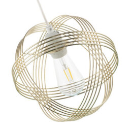 Happy Homewares Polished Plated Gold Spherical Pendant Light Shade With 4-Ring Design - thumbnail 3