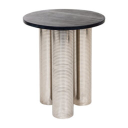 Round Coffee Tea Table Nesting Tables With Silverplatted Legs For Decoration In Living Room, Bedroom, Office, Balcony, Apartment - thumbnail 1