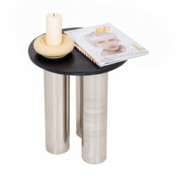 Round Coffee Tea Table Nesting Tables With Silverplatted Legs For Decoration In Living Room, Bedroom, Office, Balcony, Apartment - thumbnail 5