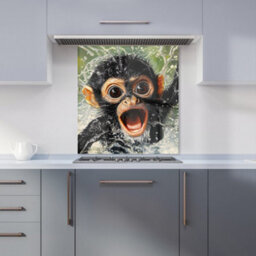Warren Reed Designer Wide-Eyed Monkey's Splash Surprise Kitchen Splashback - thumbnail 6