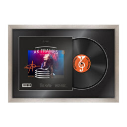 "AK Frames 25X17"" Aluminium Modern Vinyl Record Frame With Black Mount For 12 Inch Lp Cover & Disc - Overlapped Design" - thumbnail 1