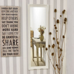 Mirroroutlet Fraser White Beaded Dress Mirror 122 X 41 Cm - thumbnail 1