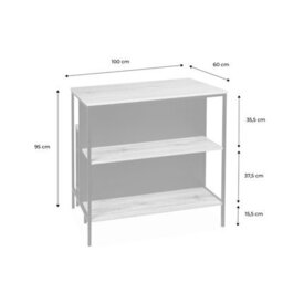 Sweeek - Wood And Metal High Table With 2 Stools Loft + Lars Natural 100X60X95 Cm - thumbnail 7