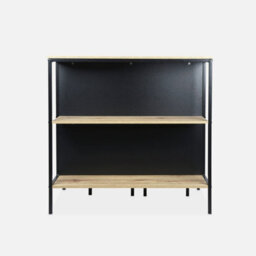 Sweeek - Wood And Metal High Table With 2 Stools Loft + Lars Natural 100X60X95 Cm - thumbnail 4