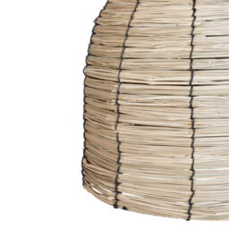 Wyld And Coco Natural Seagrass Pendant Lamp With Black Iron Base - Boho Hanging Light Shade, W31 X D31 X H137Cm - thumbnail 6