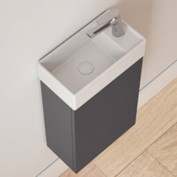 Durovin Bathrooms 400mm Wall Mounted Gray Vanity Unit Include Basin With  Illuminated Led Bathroom Mirror - thumbnail 3