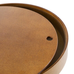 Beliani 40Cm Round Coffee Table With Hidden Storage Lid, Walnut Veneer, Steel Frame - Modern Scandinavian - thumbnail 5