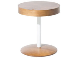 Beliani 40Cm Round Coffee Table With Hidden Storage Lid, Walnut Veneer, Steel Frame - Modern Scandinavian - thumbnail 1