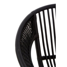 Orsina Black Natural Rattan And Black Iron Arm Chair, Comfortable Outdoor Chair, Durable Black Natural Dining Chair - thumbnail 6
