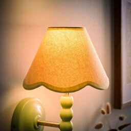 Valuelights Florie Linen Green Scallop Trim Mini Lamp Shade (D)19Cm - thumbnail 2