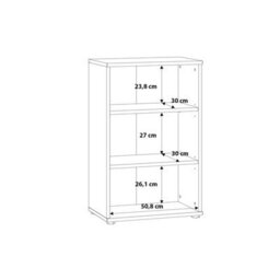Furniture To Go Essential Low Narrow 2 Shelf Bookcase In Vintage Oak - thumbnail 7