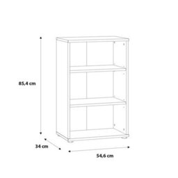 Furniture To Go Essential Low Narrow 2 Shelf Bookcase In Vintage Oak - thumbnail 6