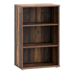 Furniture To Go Essential Low Narrow 2 Shelf Bookcase In Vintage Oak - thumbnail 1