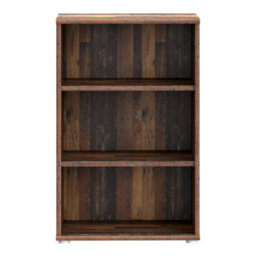 Furniture To Go Essential Low Narrow 2 Shelf Bookcase In Vintage Oak - thumbnail 2