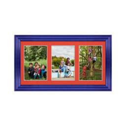 AK Frames 40X20Cm Purple Classic Multi Photo Frame With Poppy Red Mount - Holds 3 Apertures (3X) 6X4 Photos - thumbnail 1