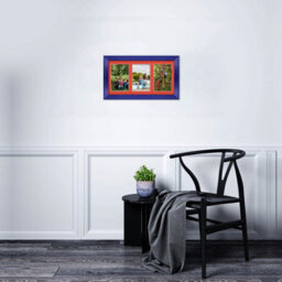 AK Frames 40X20Cm Purple Classic Multi Photo Frame With Poppy Red Mount - Holds 3 Apertures (3X) 6X4 Photos - thumbnail 3