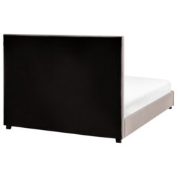 Beliani Bed Velvet Rouen 140 X 200 Cm (Eu Double) Taupe - thumbnail 5