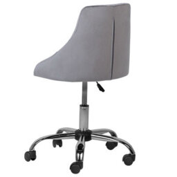 Beliani Desk Chair Parrish Velvet Grey - thumbnail 6