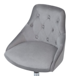 Beliani Desk Chair Parrish Velvet Grey - thumbnail 8
