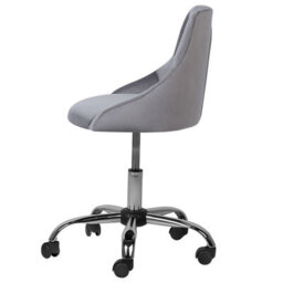 Beliani Desk Chair Parrish Velvet Grey - thumbnail 5