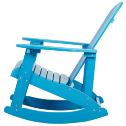 Wyld And Coco Everwood Garden Rocking Chair Blue Faux-Wood Slatted Outdoor - W76 X D94 X H100Cm - thumbnail 3