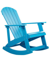 Wyld And Coco Everwood Garden Rocking Chair Blue Faux-Wood Slatted Outdoor - W76 X D94 X H100Cm - thumbnail 1