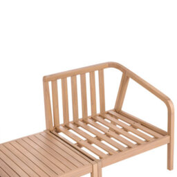 Beliani Garden Corner Sofa With Table 5 Seater Rivello Modular Acacia Wood Light Brown - thumbnail 7