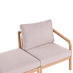 Beliani Garden Corner Sofa With Table 5 Seater Rivello Modular Acacia Wood Light Brown - thumbnail 6