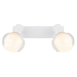 Luminosa Lighting Luminosa Tokki Twin Ceiling Spotlight White Matt Clear Glass Shade 2X E14 - thumbnail 4