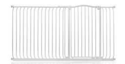 Bettacare Extra Tall Curved Top Dog Gate, 189Cm - 198Cm, Matt White, Extra Tall 100Cm In Height, Pressure Fit Pet Gate - thumbnail 1