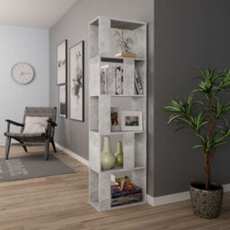 Berkfield Book Cabinet/room Divider Concrete Grey 45X24X159 Cm Engineered Wood - thumbnail 4