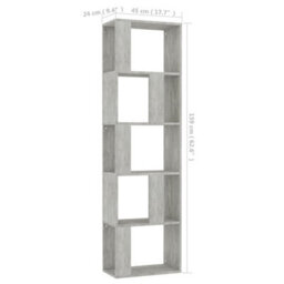 Berkfield Book Cabinet/room Divider Concrete Grey 45X24X159 Cm Engineered Wood - thumbnail 7