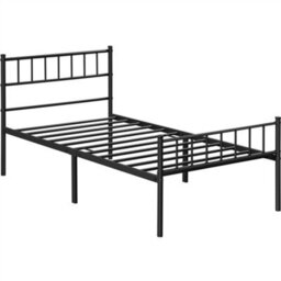Yaheetech Black 3Ft Single Metal Bed Frame With Slatted Headboard And Footboard - thumbnail 2