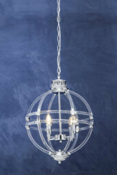 Orsina Pendant Light In Clear Acrylic And Chrome Finish, Globe-Shaped Traditional Chandelier With Round Cut Crystals - thumbnail 2