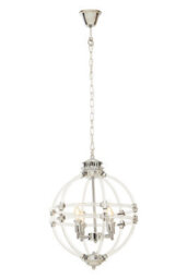 Orsina Pendant Light In Clear Acrylic And Chrome Finish, Globe-Shaped Traditional Chandelier With Round Cut Crystals - thumbnail 4