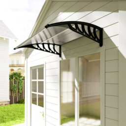 Outsunny Door Canopy Outdoor Awning Rain Shelter For Window Porch, Clear - thumbnail 9
