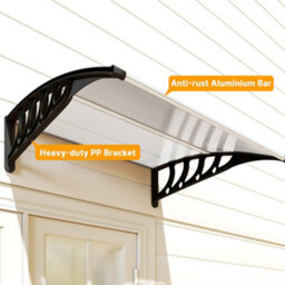 Outsunny Door Canopy Outdoor Awning Rain Shelter For Window Porch, Clear - thumbnail 8