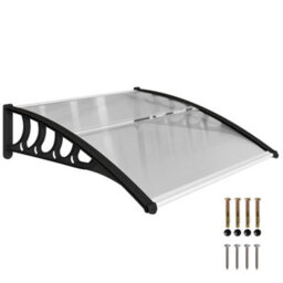 Outsunny Door Canopy Outdoor Awning Rain Shelter For Window Porch, Clear - thumbnail 2