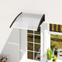 Outsunny Door Canopy Outdoor Awning Rain Shelter For Window Porch, Clear - thumbnail 1